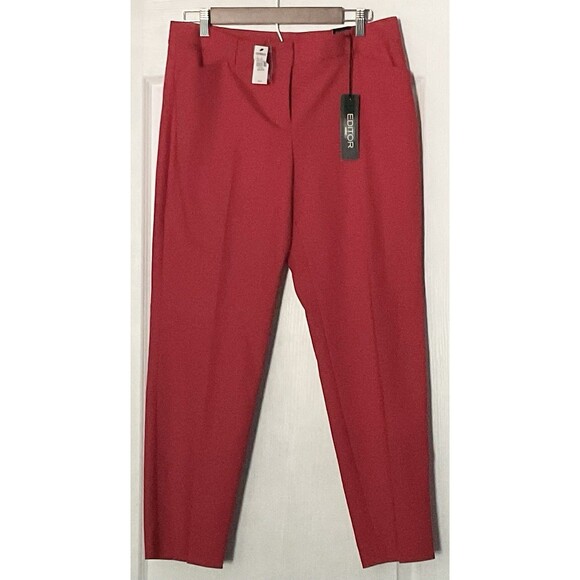 Editor Women’s Ankle Straight Through Hip & Thigh Pant Size 10R, Red NWT - Picture 1 of 7